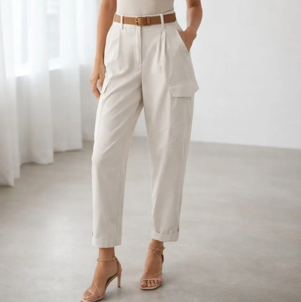 Marella Monochrome Cream Pants Size 6